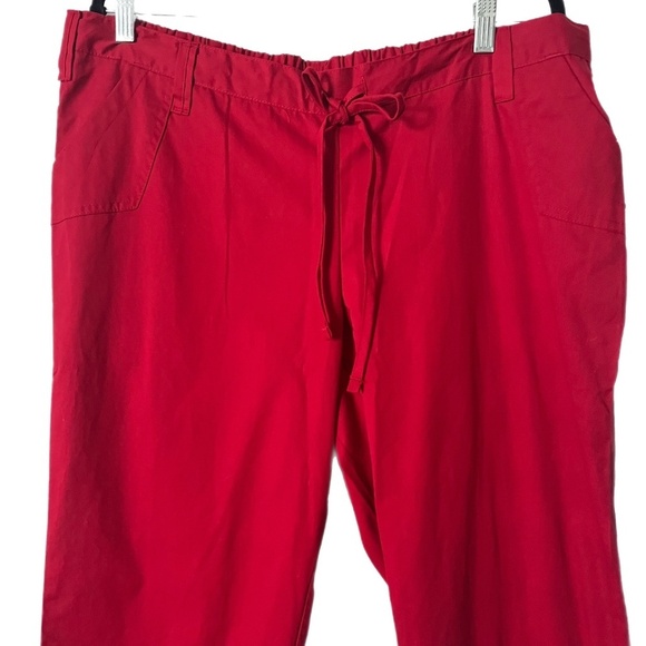 NWT Barco  Arc Release Red drawstring uniform scrub pockets pants - Picture 1 of 5